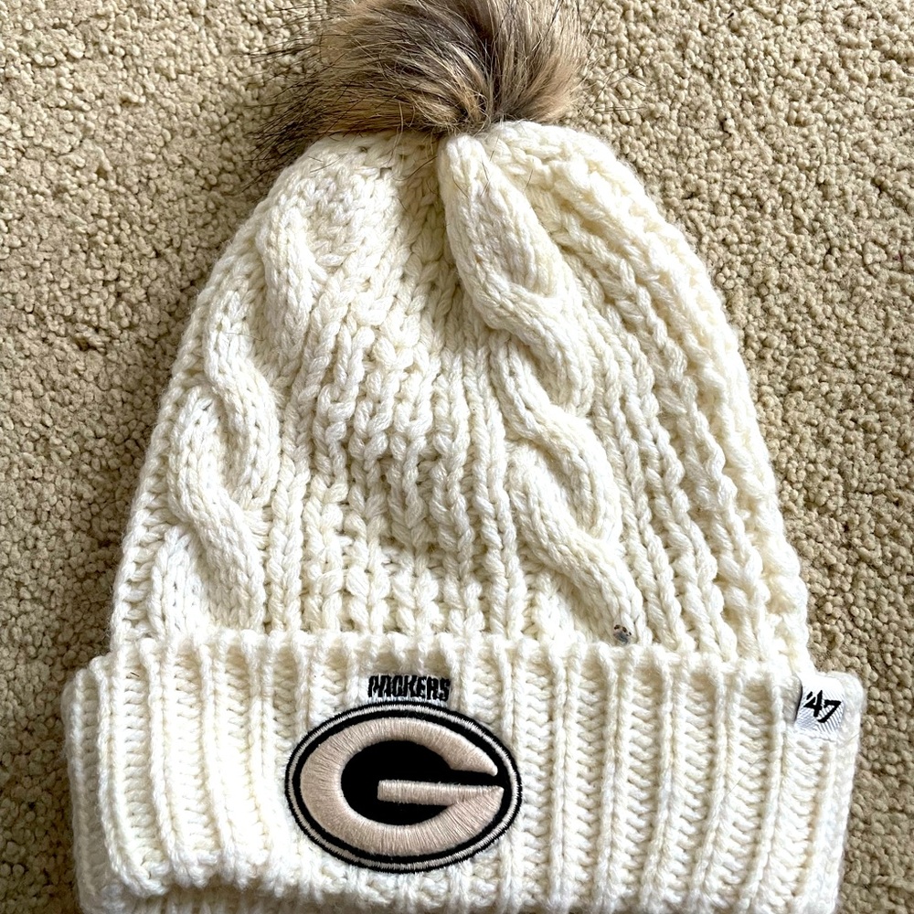 White Knit Packer Winter Hat
